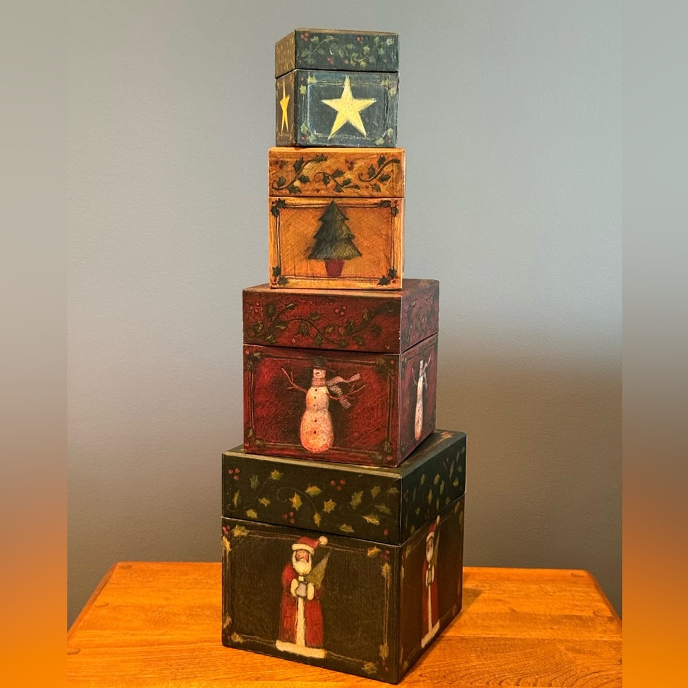 Bob's Boxes Lang Card Company Primitive Colors Christmas - set of 4